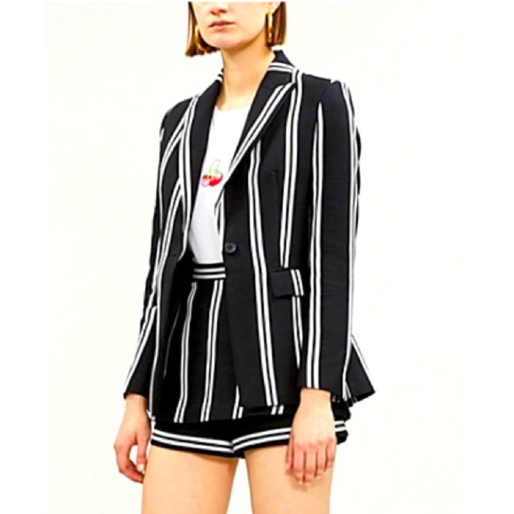 Maje Ikila Stripe Skort Black and White New With Tags Size 40